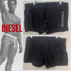 Diesel Swim Trunks Large Gently worn 100% polyester Elastic waist